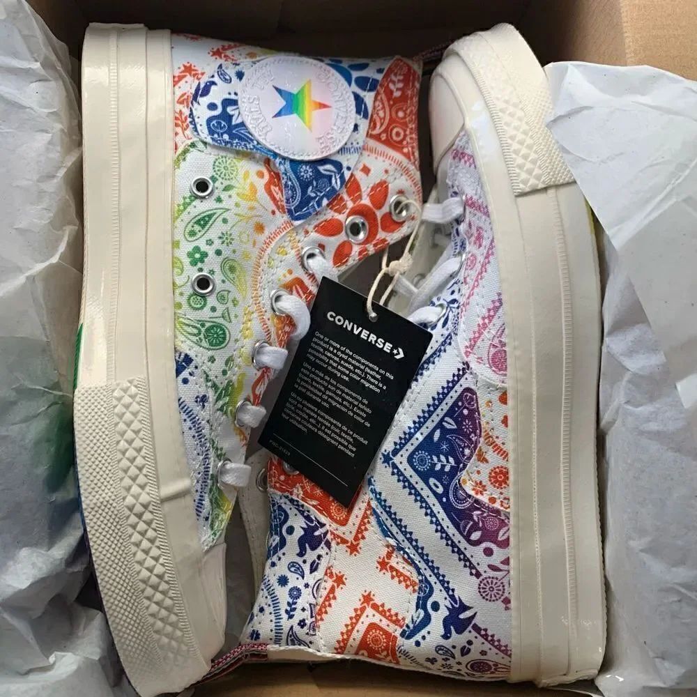 Converse | Chuck 70 Rainbow Patchwork High Tops - Picture 8 of 11